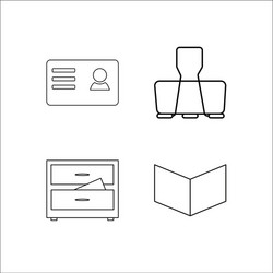 office simple linear icon setsimple outline icons vector image