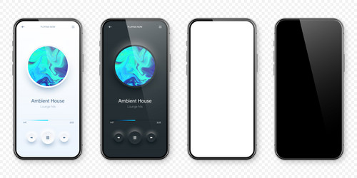 online audio player user interface smartphone app vector