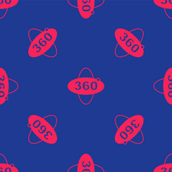 red 360 degree view icon isolated seamless pattern vector image