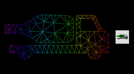 spectral gradient polygonal net wine delivery icon vector image