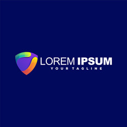 Awesome shield gradient logo design Royalty Free Vector