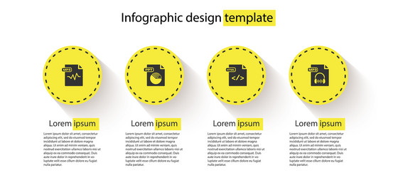 set mp3 file document ppt html and business vector image