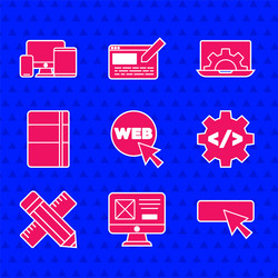 set web and graphic design ui or ux front end vector image