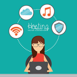 Web hosting design vector