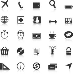 application icons with reflect on white background vector image