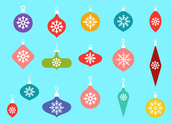 christmas baubles hanging ornaments hand drawn Vector Image