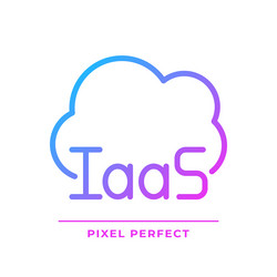 cloud based iaas pixel perfect gradient linear vector image