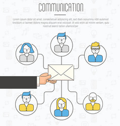 communication process infographic of email vector