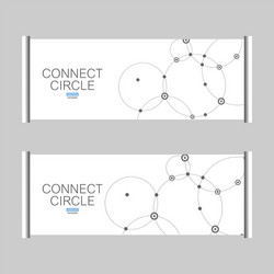 Pattern with connected circles and dots vector