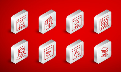 set line computer processor create account vector image
