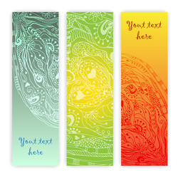 unique abstract ethnic pattern card set vector image