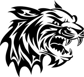 Vintage Tiger Head Engraving Vector Image