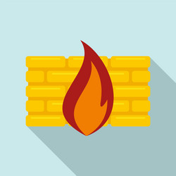 yellow firewall icon flat style vector