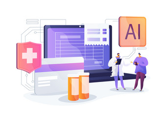 ai-streamlined medical billing and coding abstract vector image