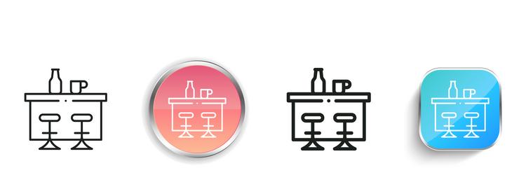 bar counter icon thin linear regular and button vector image
