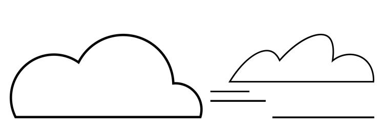 cloud transition concept with large and small vector image