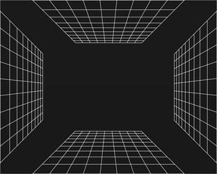 cyber grid retro punk perspective rectangular vector image