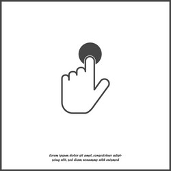 hand clicks on button cursor icon vector image