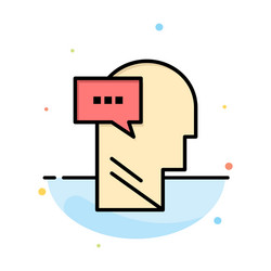mind dialog inner head abstract flat color icon vector image