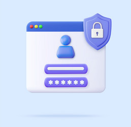 3d user login form page vector image
