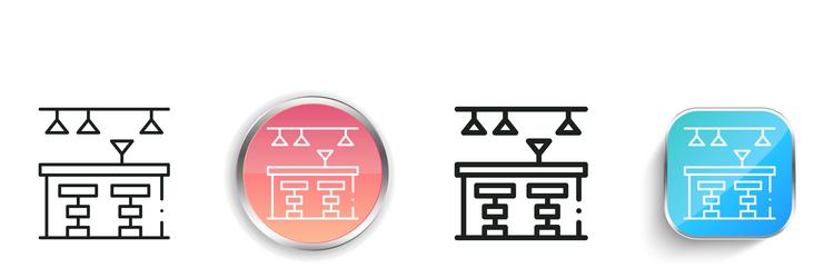 bar counter icon thin linear regular and button vector image