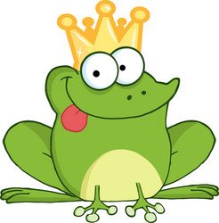 Funny Frog Prince Cartoon Vector Image