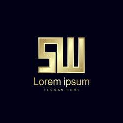 Initial letter sw logo template design Royalty Free Vector