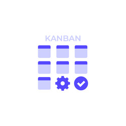 kanban lean method icon vector