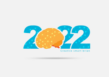 Logo 2022 new year with creative concept vector