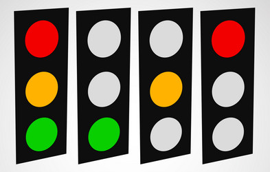 traffic lamp light semaphore icon set vector image