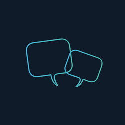 Two linear overlapping speech bubbles pair vector