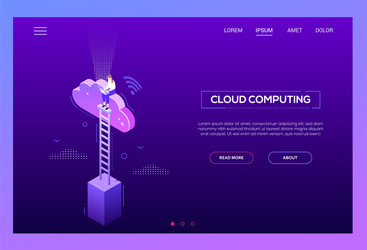 Cloud computing - modern isometric website vector