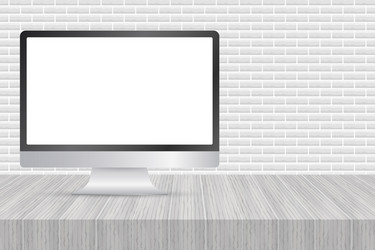 computer display isolated in realistic design vector image
