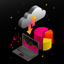 cryptocurrency data storage cloud computing vector image