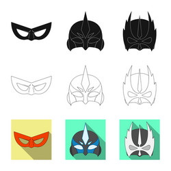 Isolated object of hero and mask symbol vector