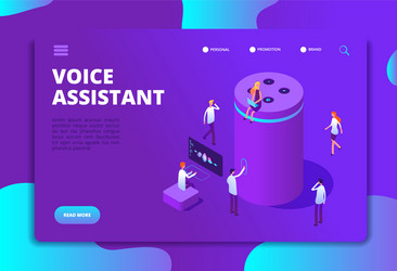 Smart Speaker Voice Assistant Concept vector image