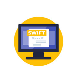 Swift programming coding flat icon vector