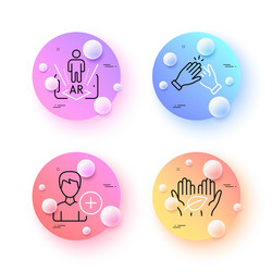 augmented reality clapping hands and add person vector image