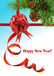 Greeting card for merry christmas or happy new vector