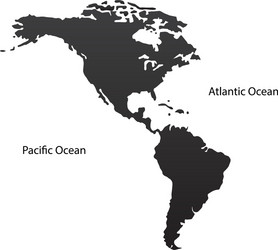 North and South America Map Vector Image