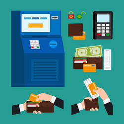 atm terminal usage vector image