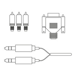 aux vga component cable vector