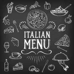 Cafe Menu Template - Chalkboard Style Vector Image
