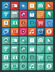flat icons for web and mobile applications vector image