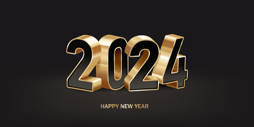 Happy new year number 2024 design logo with a Vector Image