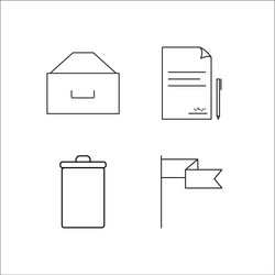 office simple linear icon setsimple outline icons vector image