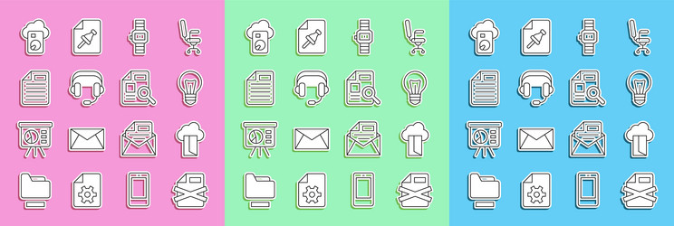 set line delete file document cloud database vector image