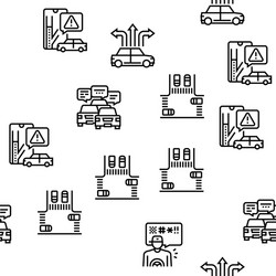 Traffic jam transport seamless pattern vector