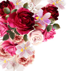 Elegant Rose and Hyacinth Bouquet Vector Image