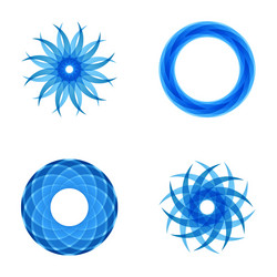 four segmented radial patterns vector image